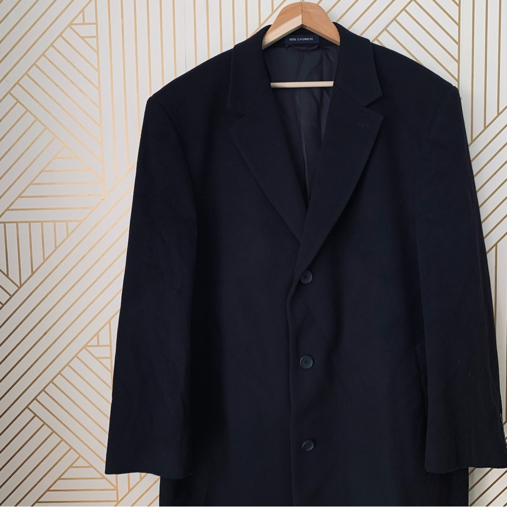 Daniel Cremieux 100% Cashmere Top Coat Overcoat 
Peacoat black 48L for Dillards - Picture 3 of 12